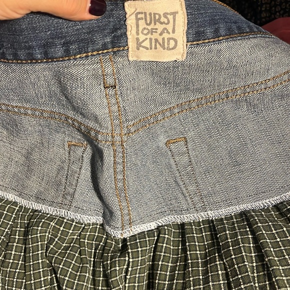 RARE. LF First of a Kind, Levi, denim, hybrid, super cool,flannel skirt - Picture 5 of 6